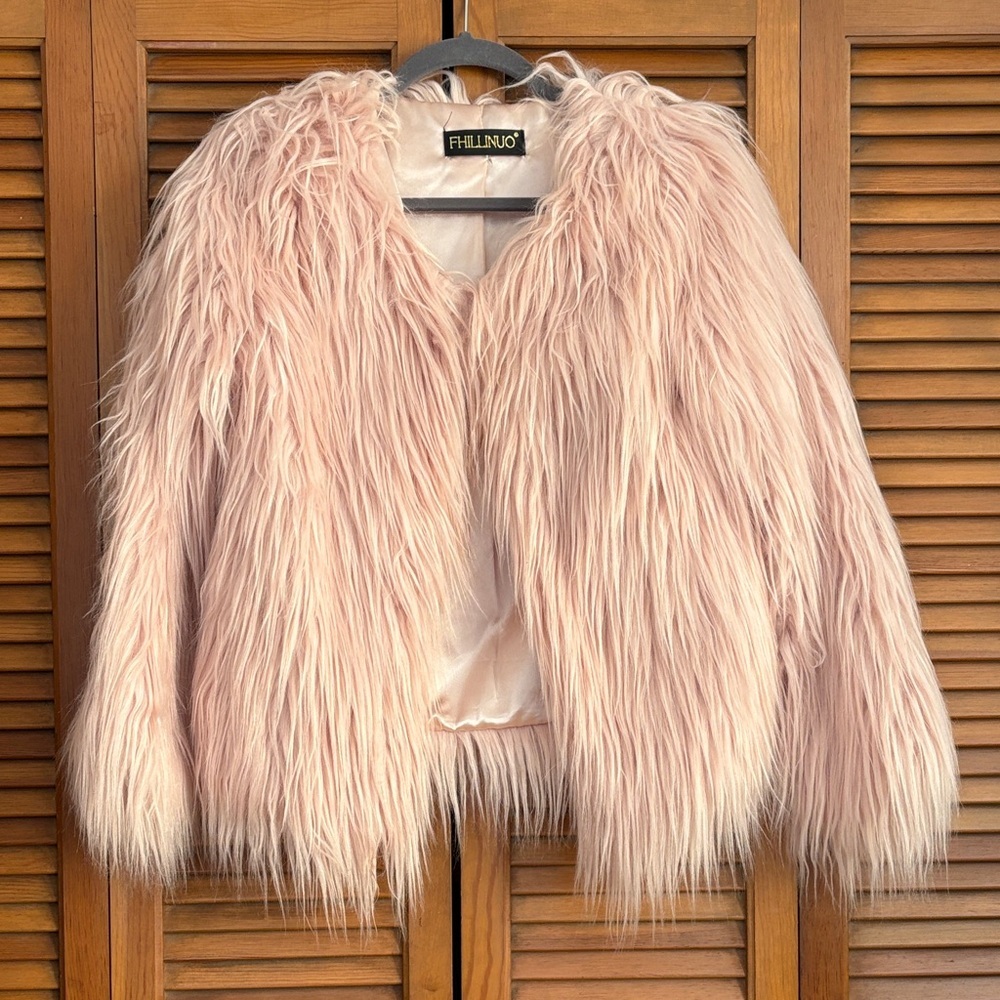 Blush Pink Faux Fur Jacket